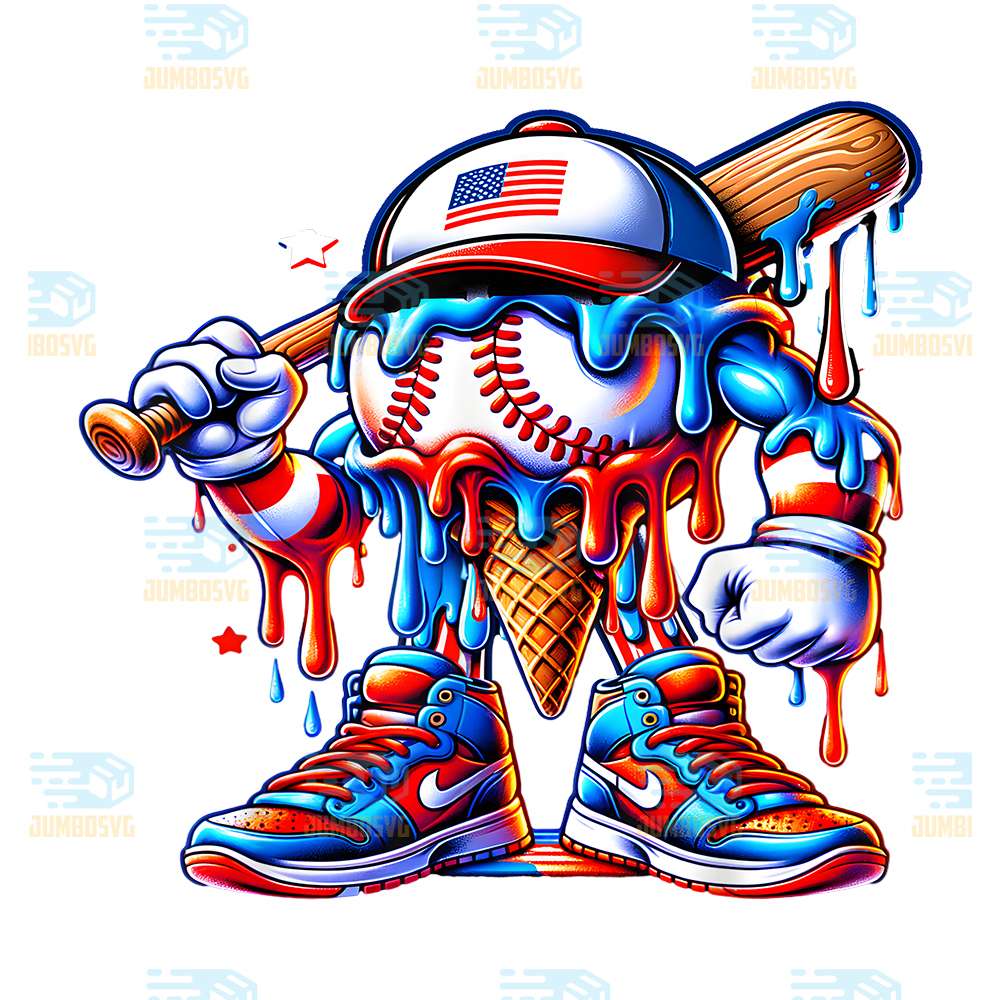 4th-Of-July-Red-White-And-Blue-Baseball-Ice-Cream-Drip-Boys-Png