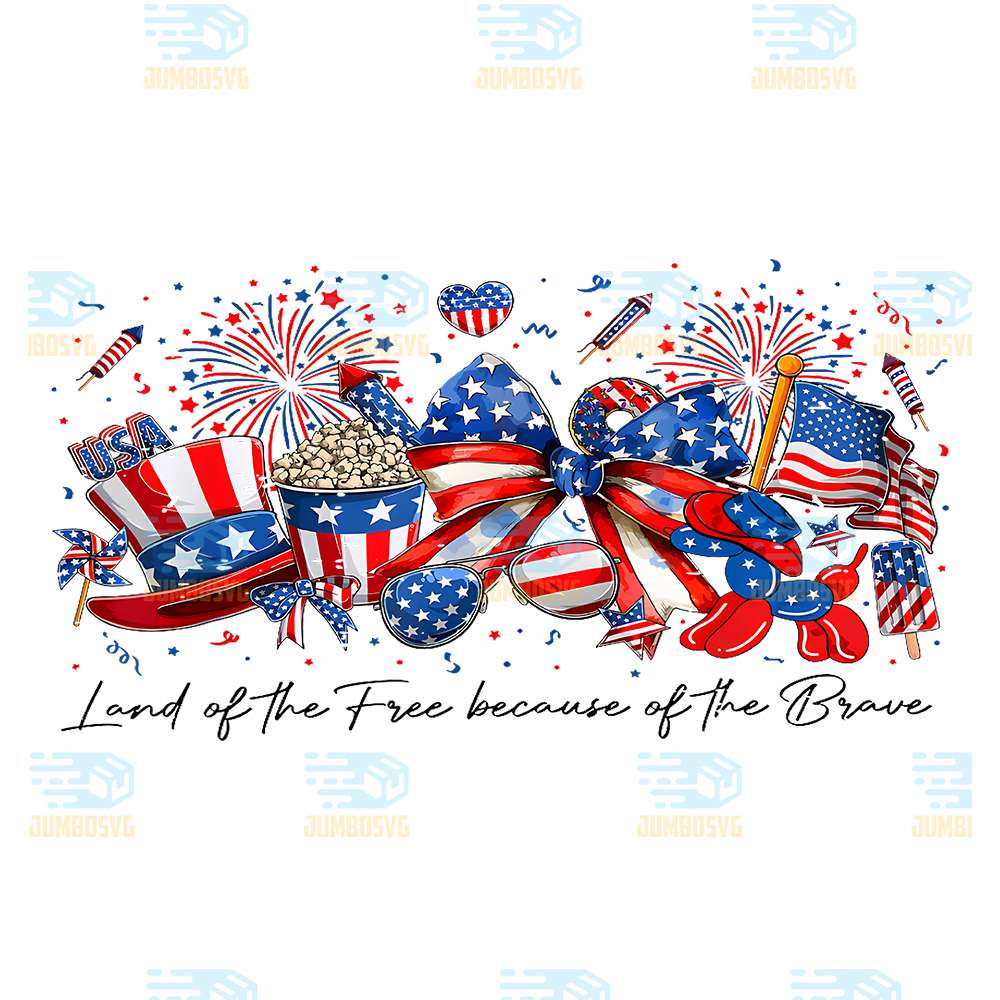 4th-Of-July-US-Flag-Land-Of-The-Free-Because-Of-The-Brave-Png