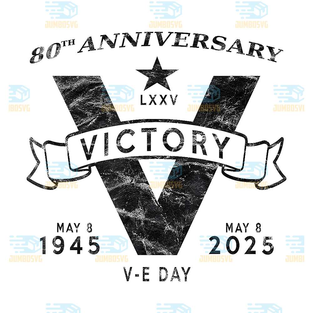 80th-Anniversary-LXXV-Victory-1945-2025-V-E-Day-Png