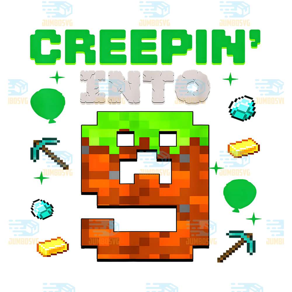9th-birthday-gamer-pixel-creepin-into-9-video-game-party-png