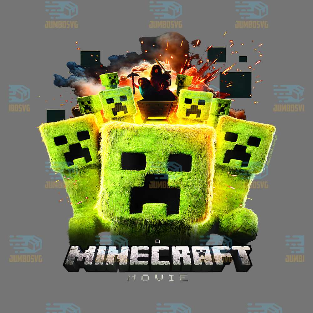 A-Minecraft-Movie-Group-Of-Creepers-Surrounding-The-Gang-Png