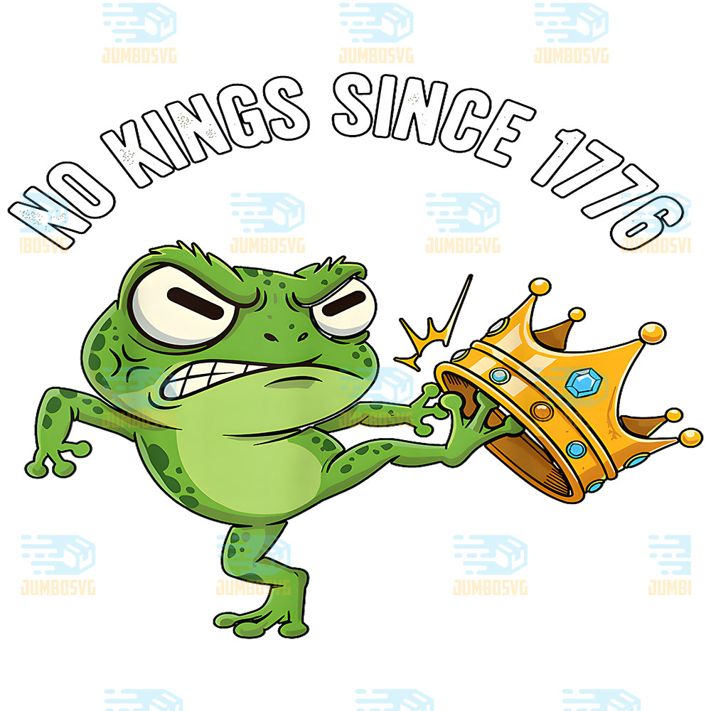Angry-Frog-No-Kings-Since-1776-Funny-America-Design-Png