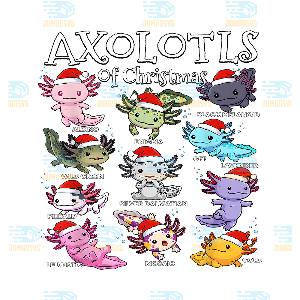 Axolotls-Santa-Hat-Christmas-Pajama-Cute-Animal-Axolotl-Xmas-Png