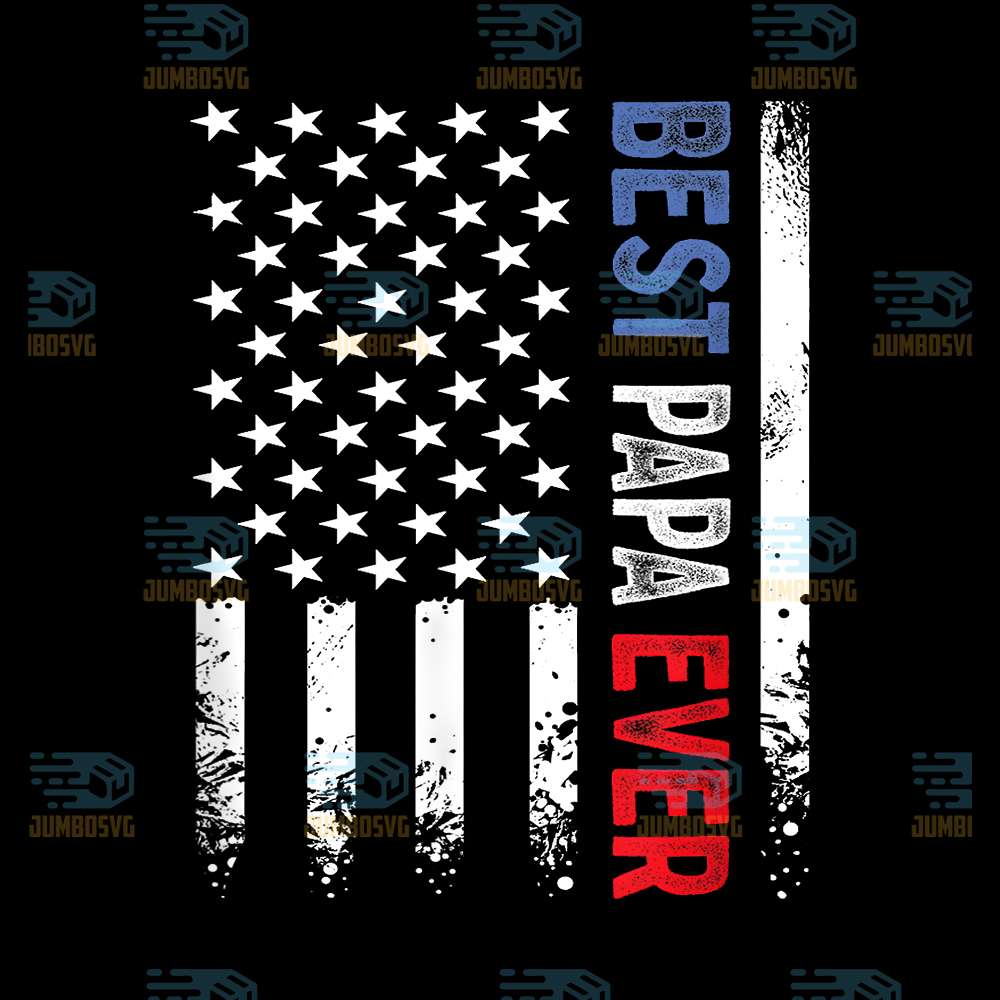 Best-Papa-Ever-With-US-American-Flag-Png