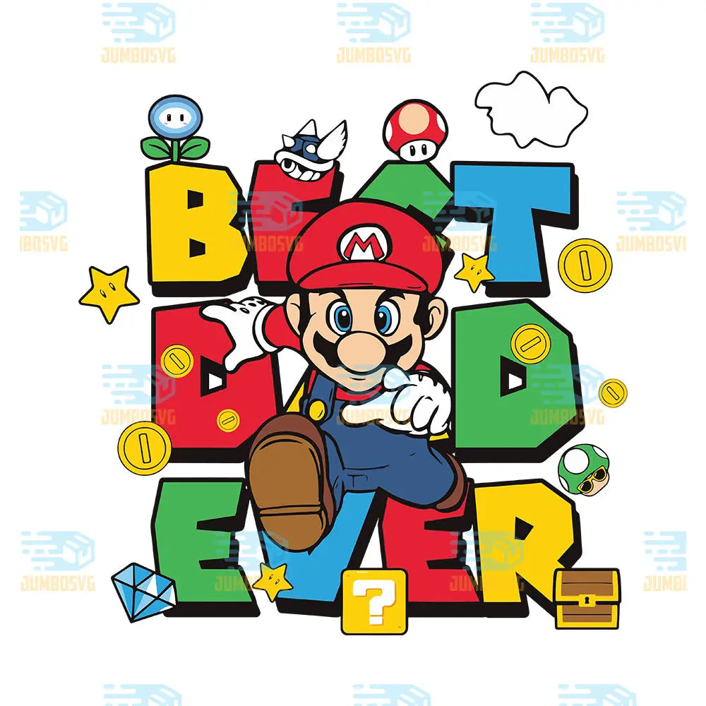 Best Dad Ever Super Mario Svg