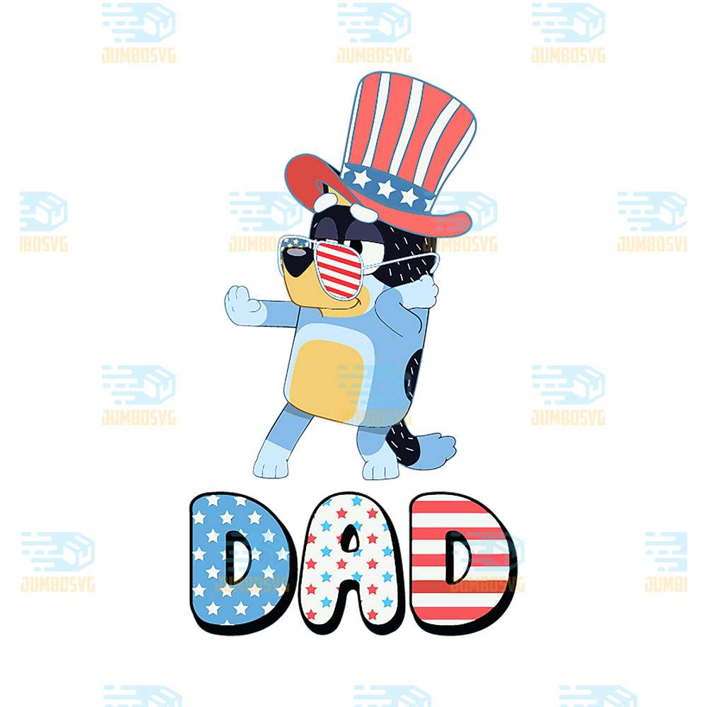 Bluey-Dog-Dad-Fourth-Of-July-Png
