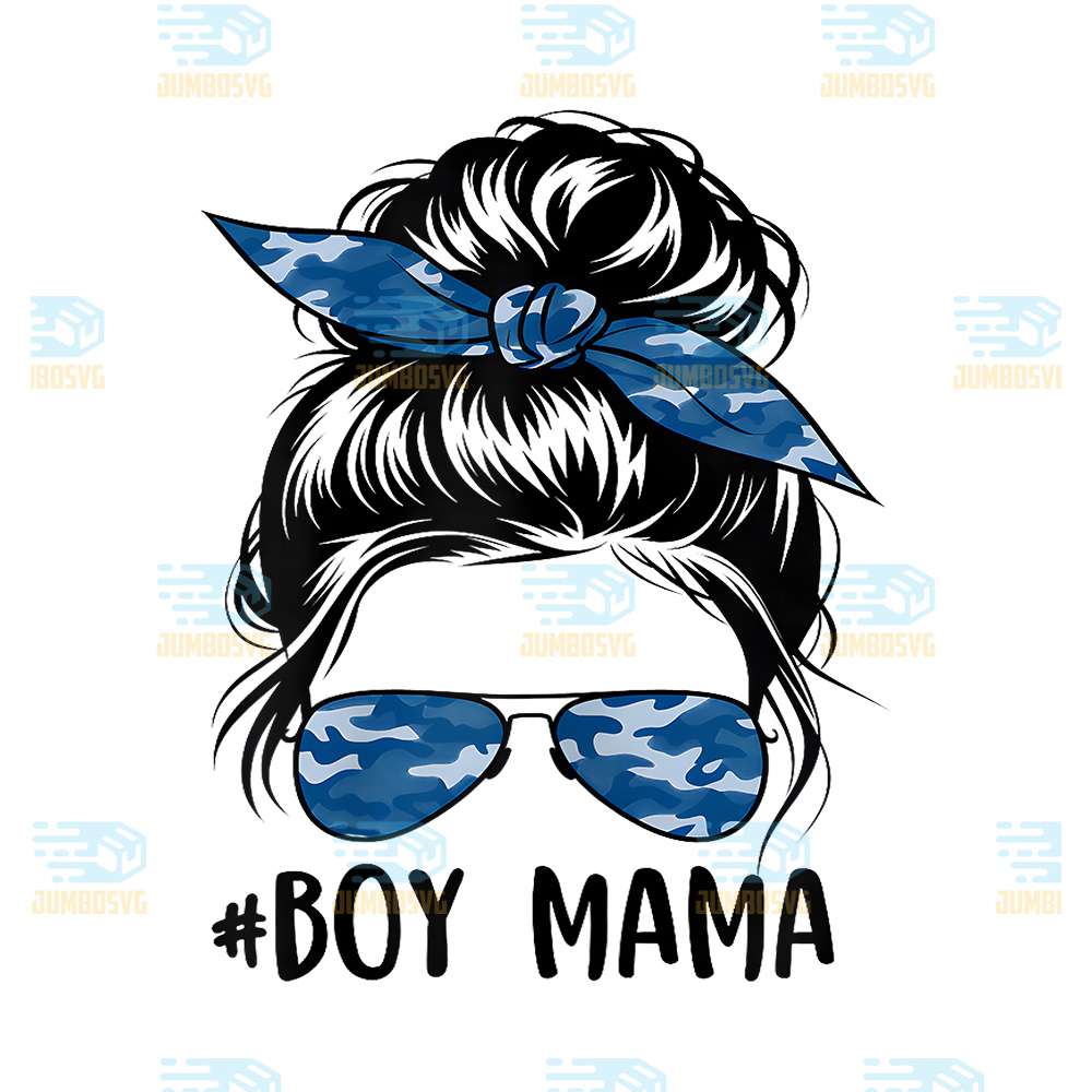 Boy-Mom-Messy-Bun-Women-Camouflage-Mother-s-Day-2025-Boy-Mom-Png