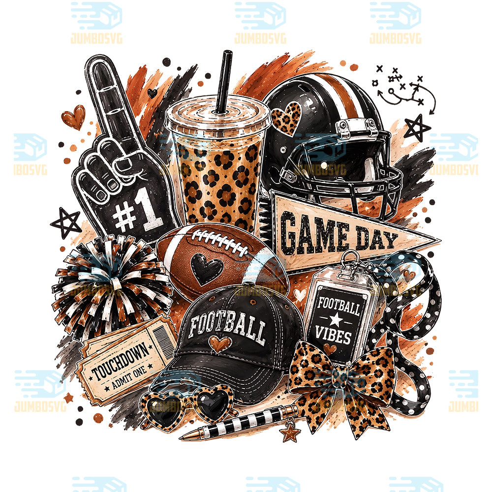 Brushstroke-Game-Day-Football-Png