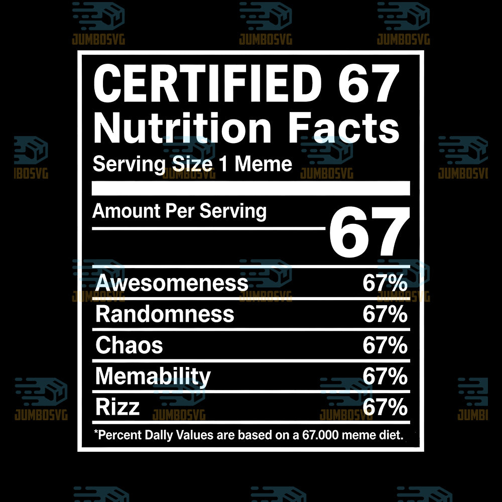 Certified-67-Nutrition-Facts-Svg