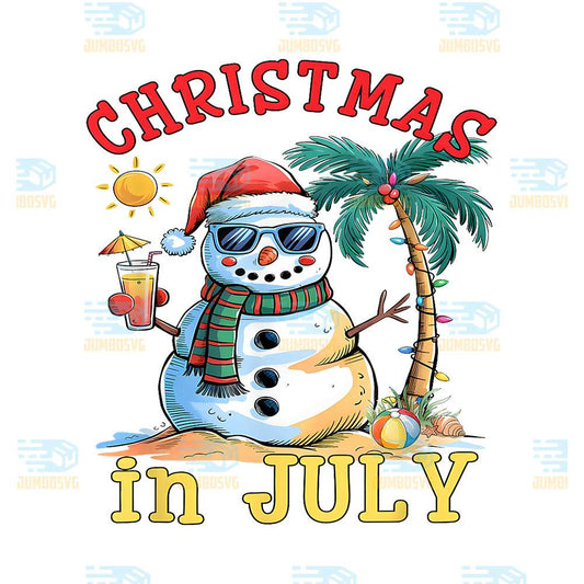 Christmas-In-July-Snowman-Summer-Beach-Vacation-Xmas-Png