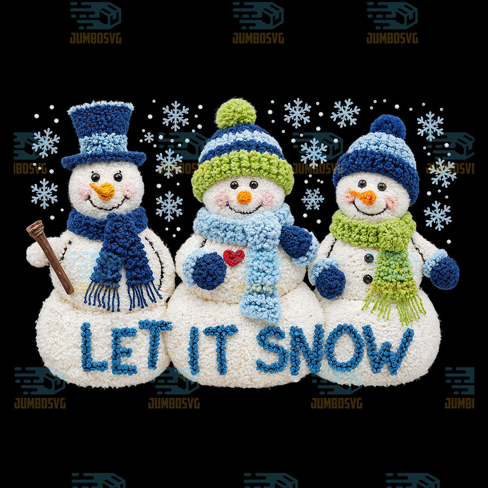 Christmas-Yarn-Crochet-Let-It-Snow-Png