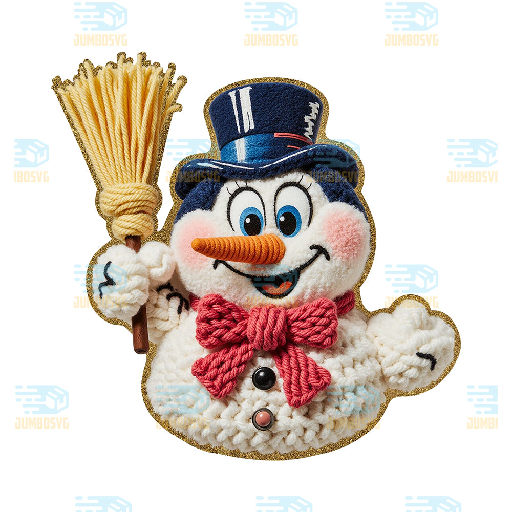 Christmas-Yarn-Crochet-Snowman-Png