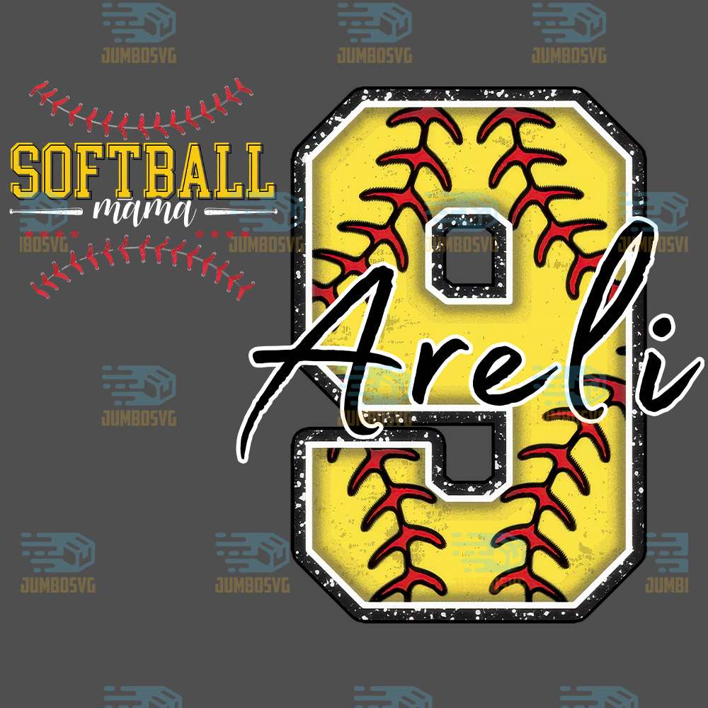 Custom-Softball-Mama-Number-9-Areli-Png