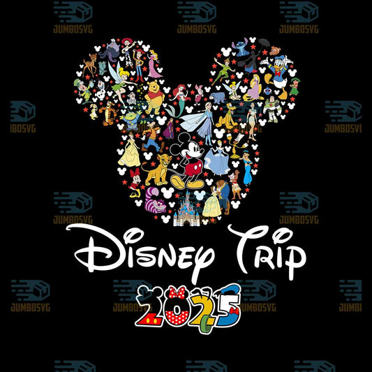 Disney-All-Characters-Mickey-Mouse-Family-Trip-2025-Png
