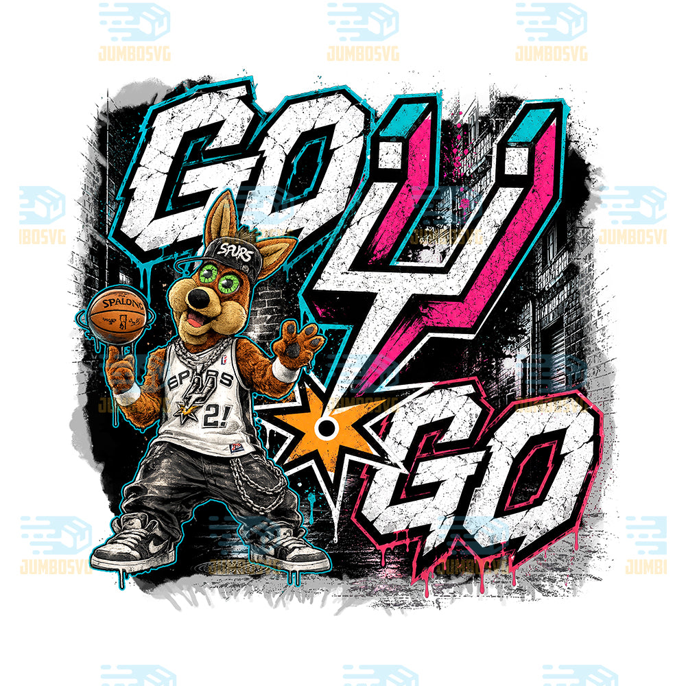 Go-Spurs-Go-Mascot-Basketball-Png