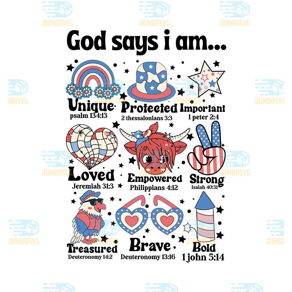 God-Says-I-Am-4th-Of-July-Png