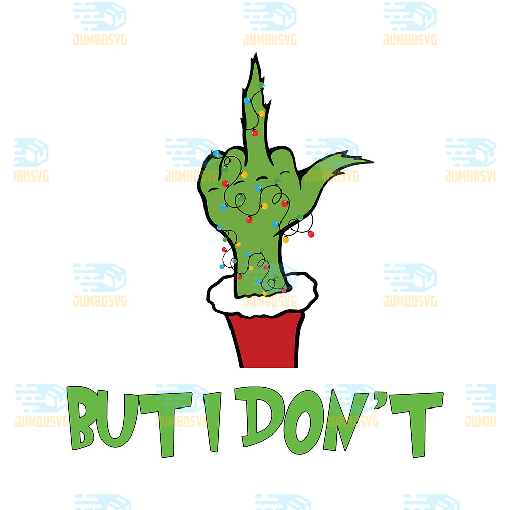 Grinch-Middle-Finger-Wrapped-In-Christmas-Lights-Png