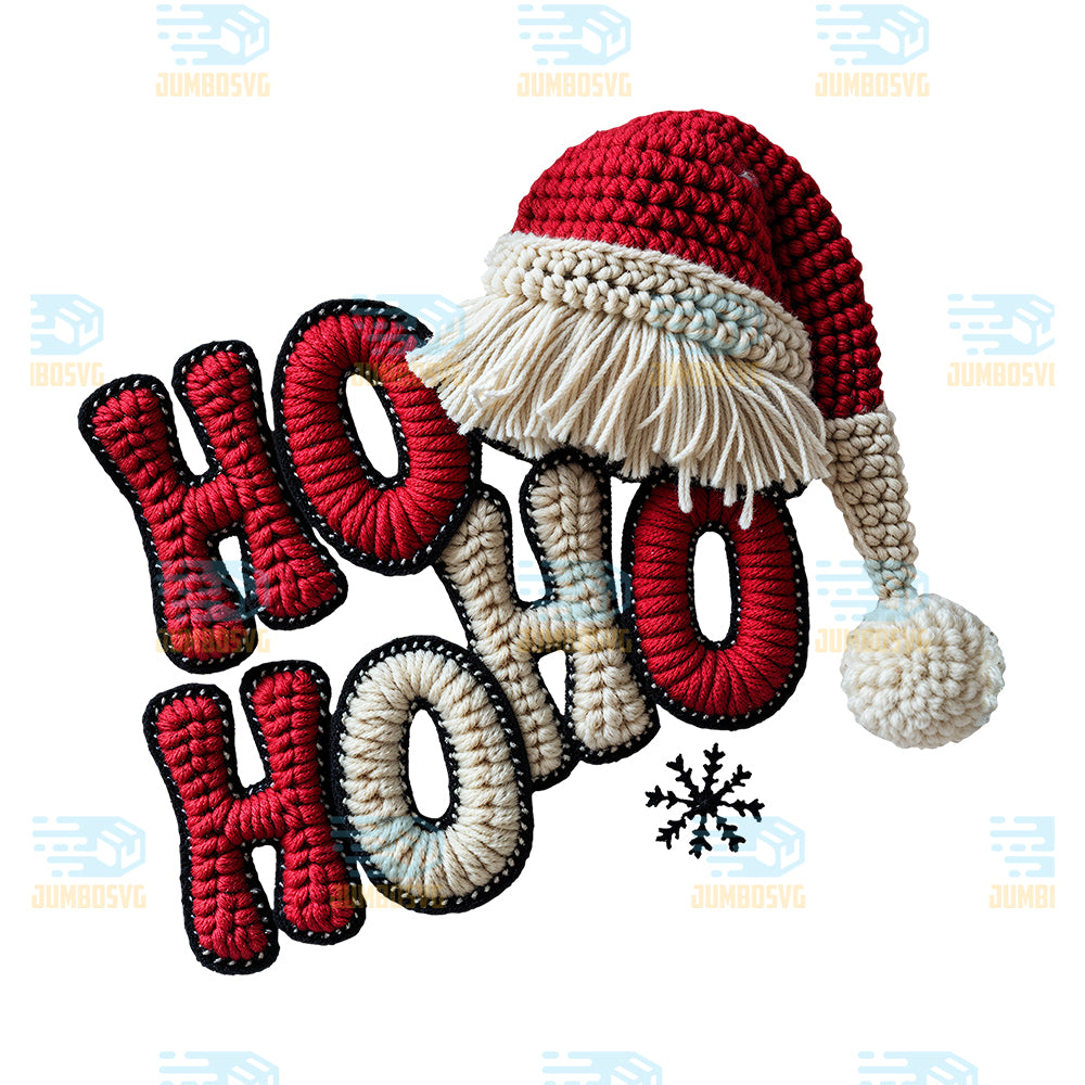 Ho-Ho-Ho-Yarn-Crochet-Christmas-Png