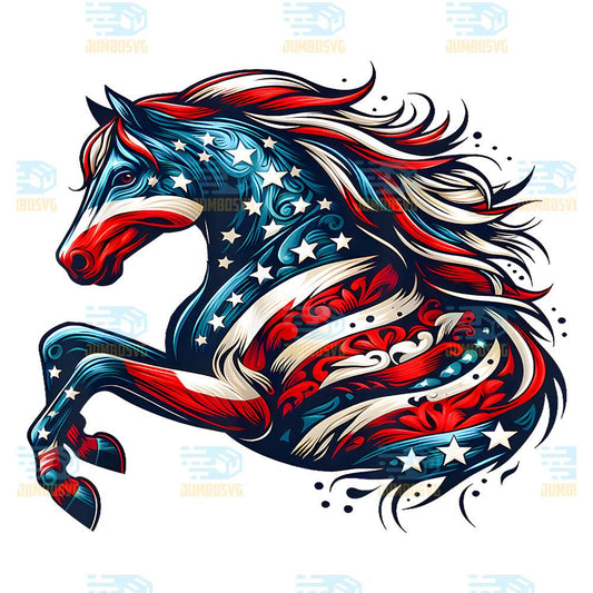Horse-4th-Of-July-Patriotic-Horse-American-Flag-Png
