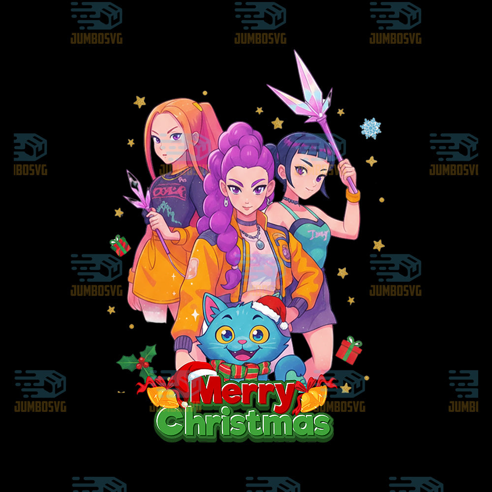 Huntrix-Hunters-Merry-Christmas-Png