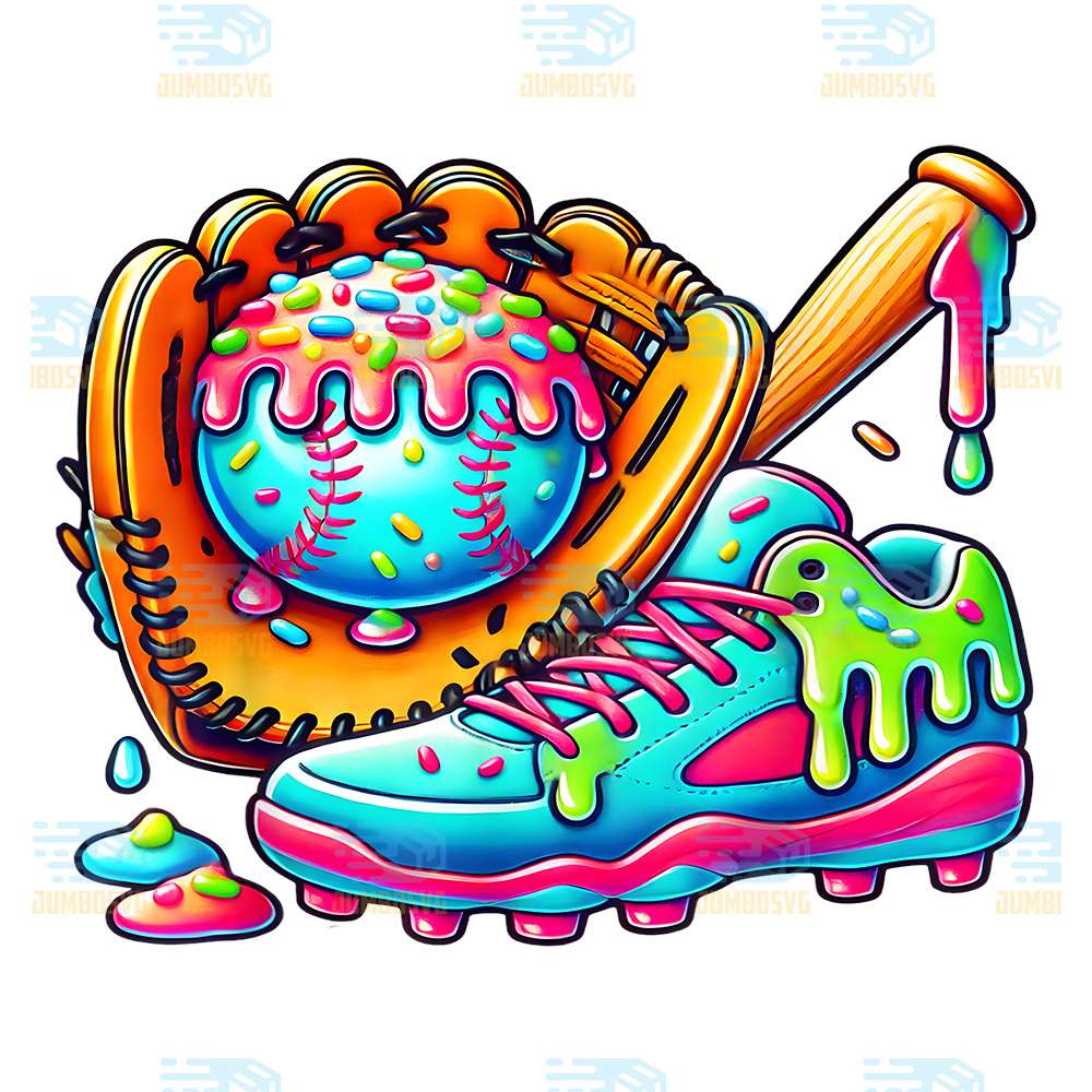 Ice-Cream-Drip-Baseball-Stuff-Baseball-Drip-For-Boys-Png