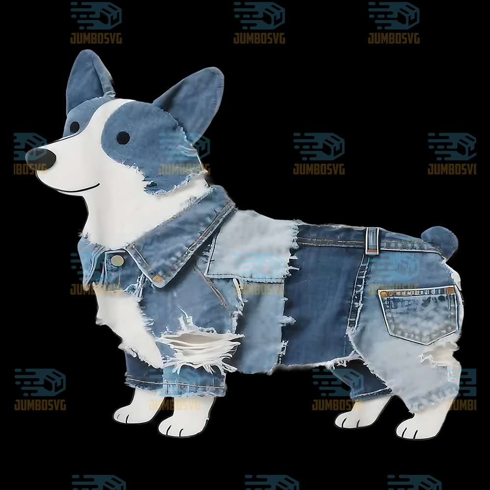Lovely-Corgi-Pattern-Patchwork-Art-Png