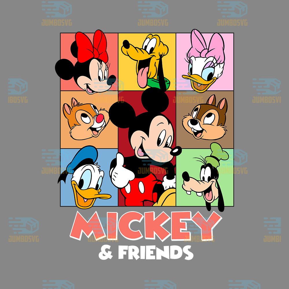 Mickey-And-Friends-Cartoon-Grid-Png