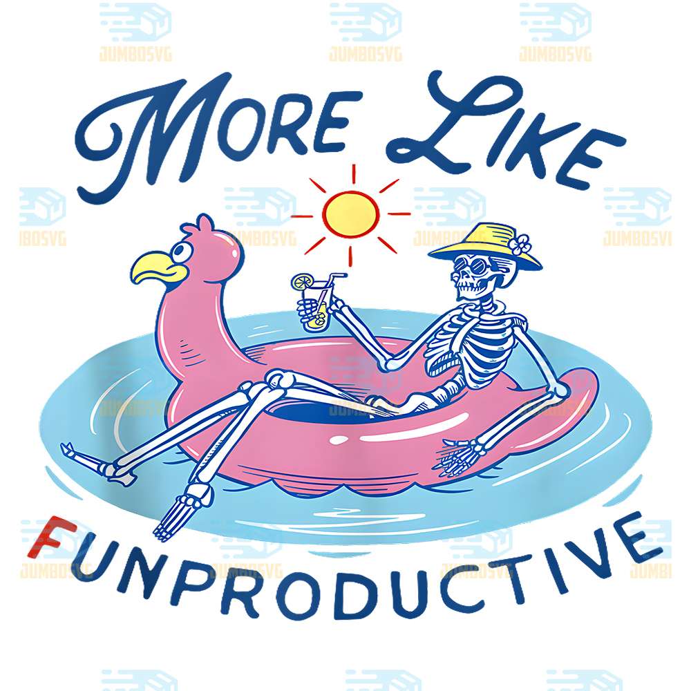 More-Like-Funproductive-Float-Skeleton-Summer-Vacation-Beach-Png