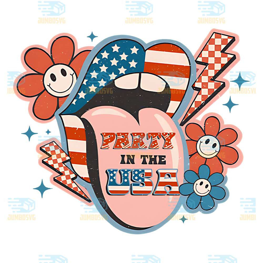 Party-In-The-Usa-Lips-4th-Of-July-Png