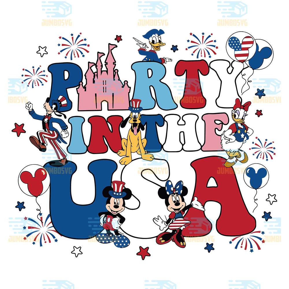 Party-In-The-Usa-Mickey-And-Friends-4th-Of-July-Svg