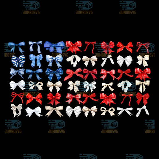 Patriotic-Coquette-Bow-4th-Of-July-USA-Flag-Ribbon-Png
