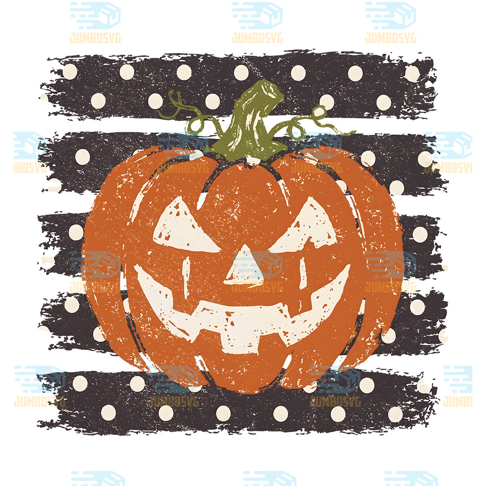 Pumpkin-Polka-Dot-Stripes-Png