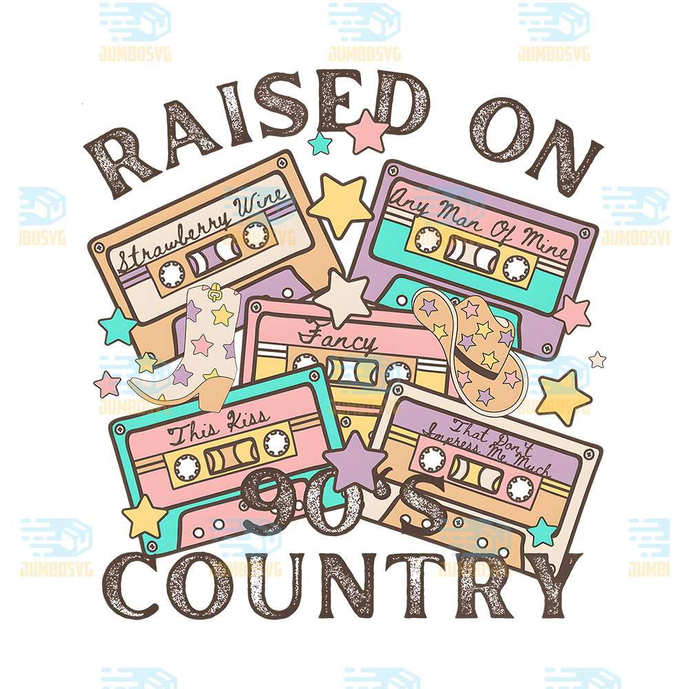 Raised-On-90-s-Country-Western-Cassette-Tapes-Png