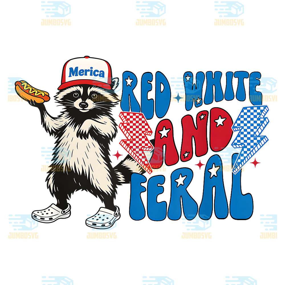 Red-White-And-Feral-4th-Of-July-Raccoon-Hot-Dog-America-Png-2