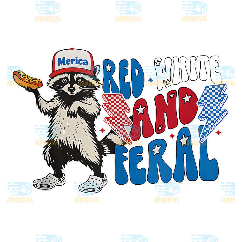 Red-White-And-Feral-4th-Of-July-Raccoon-Hot-Dog-America-Png-6