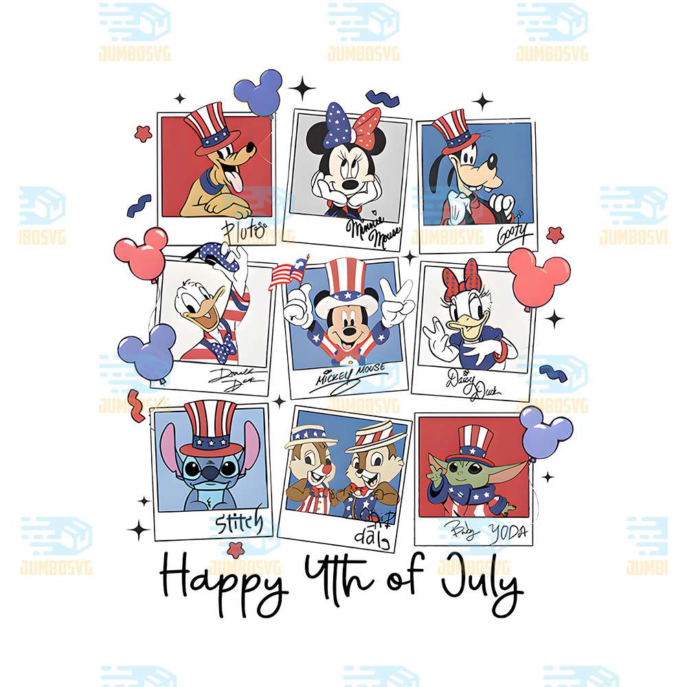 Retro-Mickey-And-Friends-Happy-4th-Of-July-Png