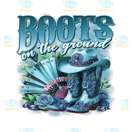 Retro-Western-Cowgirl-Cowboy-Linedance-Boots-On-Da-Ground-Png