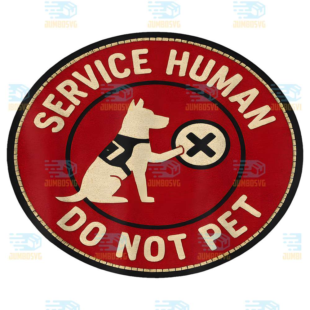 Service-Human-Do-Not-Pet-Vintage-Sunset-Support-Dog-Png