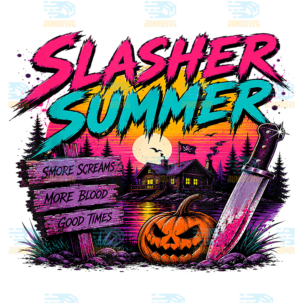 Slasher-Summer-Retro-Horror-Camp-Png