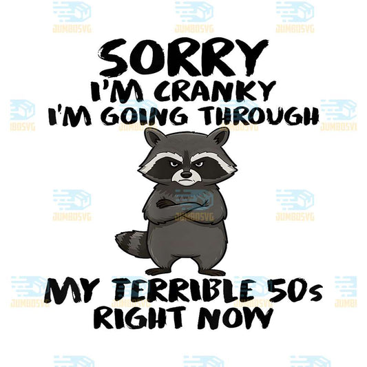 Sorry-I-m-Cranky-I-m-Going-Through-My-Terrible-50s-Right-Now-Raccoon-Png