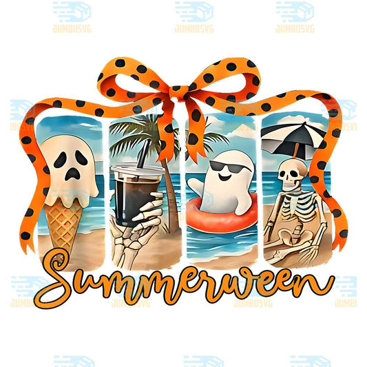 Summerween-Skeleton-Ghost-Beach-Party-Halloween-Vibes-Png