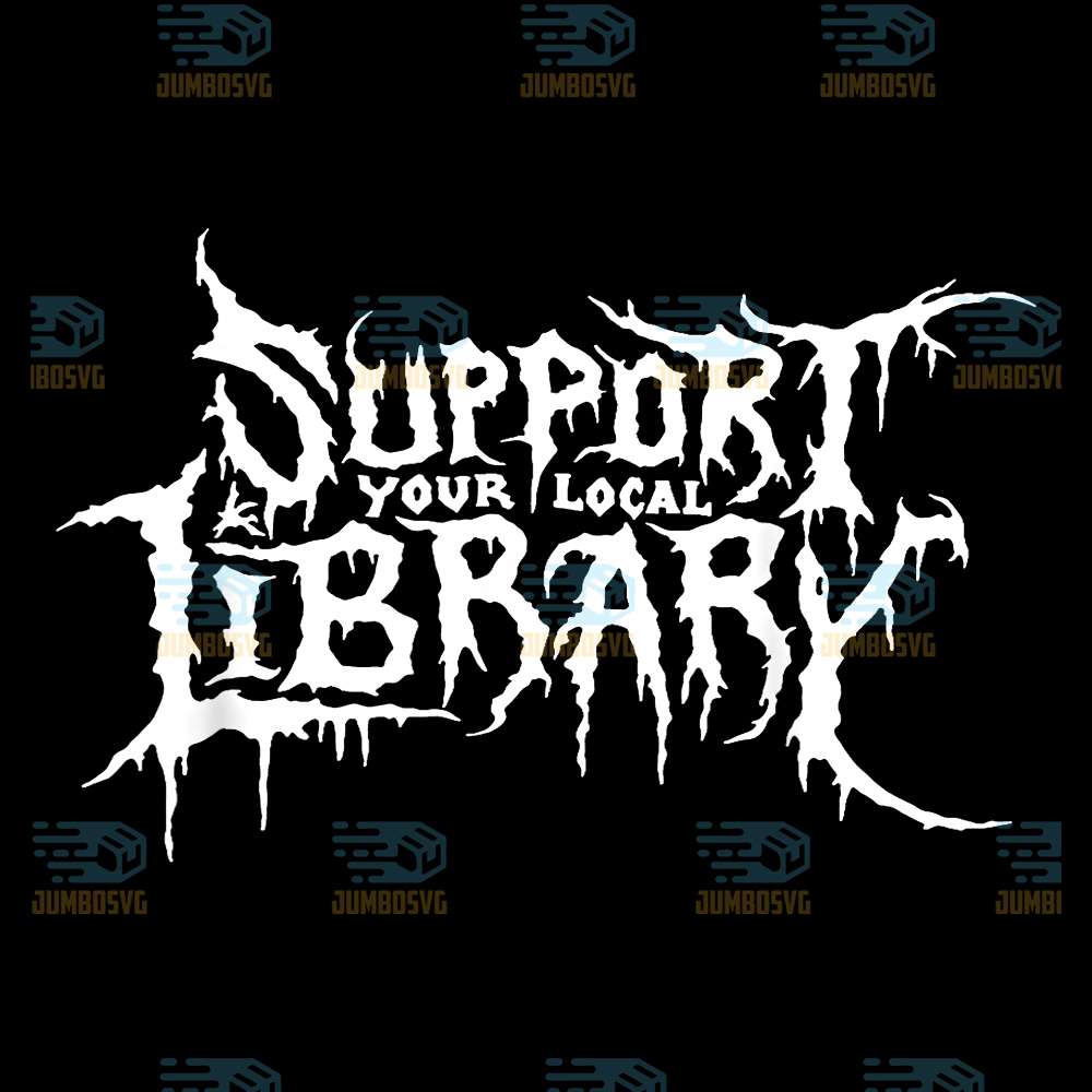 Support-Your-Local-Library-Horror-Bookworm-Png