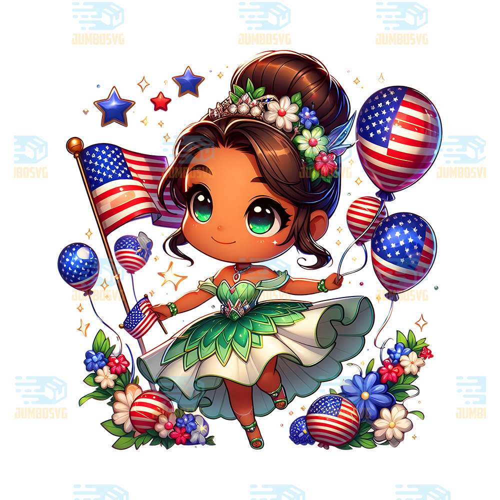 Tiana-Princess-America-4th-Of-July-Png