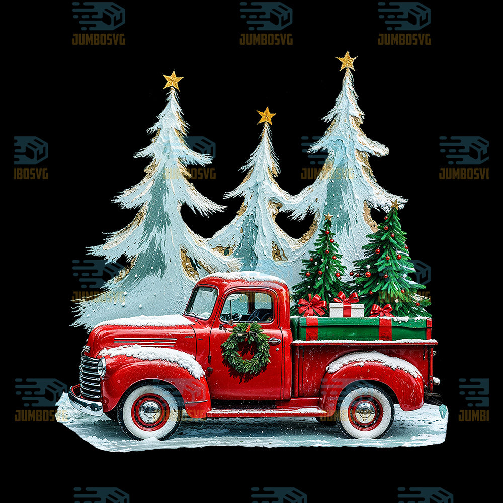 Truck-Tree-Yarn-Crochet-Christmas-Png