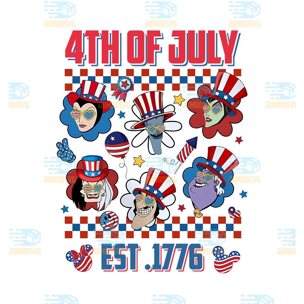 Villains-America-4th-Of-July-Est-1776-Png