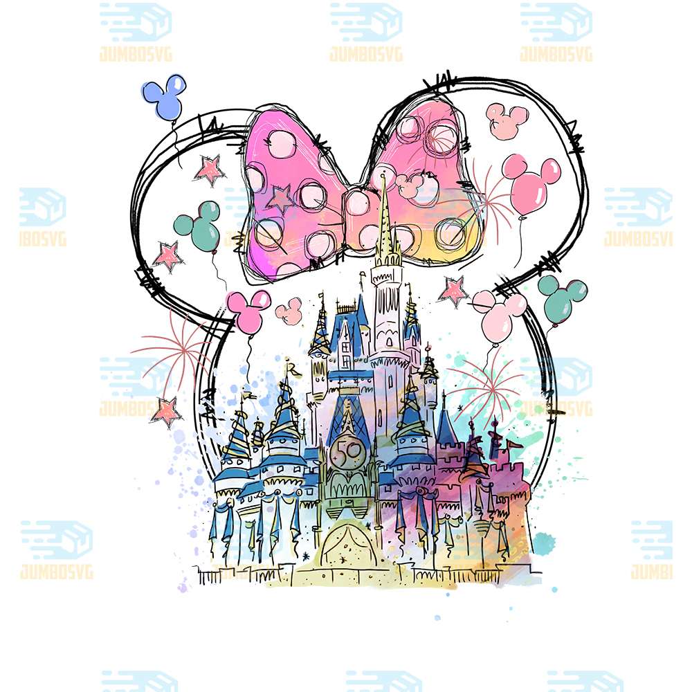 Watercolor-Castle-Minnie-Mouse-Era-Png