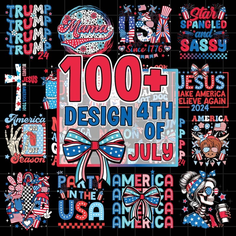 100 Retro 4th of July PNG Mega Bundle, 4th of July Png, America Png, Fourth of July Png, USA Png, Independence Day, American Flag Png