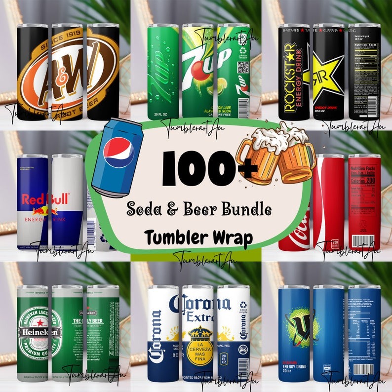 100+ Beer and Soda Tumbler Wraps Bundle, Straight Png Tumbler Template Png Seamless Sublimation Skinny Tumbler Alcoholic Drinks Beer Tumbler