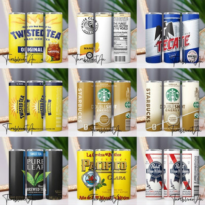 100+ Beer and Soda Tumbler Wraps Bundle, Straight Png Tumbler Template Png Seamless Sublimation Skinny Tumbler Alcoholic Drinks Beer Tumbler