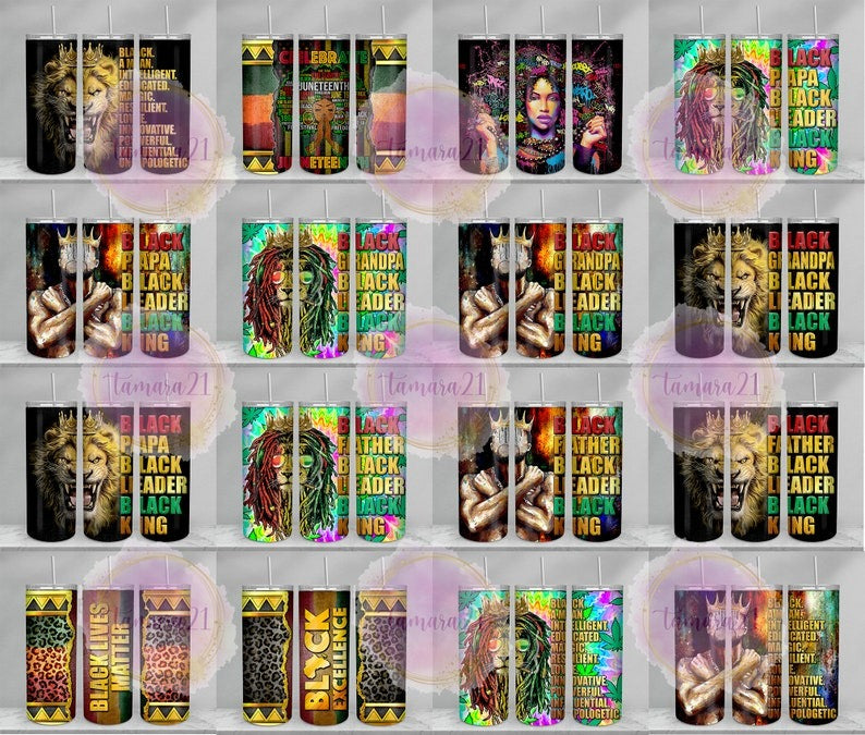 100+ Designs Juneteenth Tumbler Bundle Sublimation PNG, African Woman Tumbler Wrap PNG, Black Women 20 Oz Tumbler Wrap Digital Download